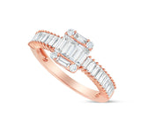 Square Baguette Cluster Diamond Ring - Shyne Jewelers Rose Gold 4 Shyne Jewelers
