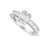 Square Baguette Cluster Diamond Ring - Shyne Jewelers White Gold 4 Shyne Jewelers