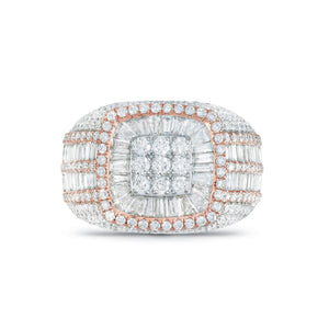 Square Baguette Diamond Statement Ring - Shyne Jewelers 135-00114 Rose & White Gold 5 Shyne Jewelers