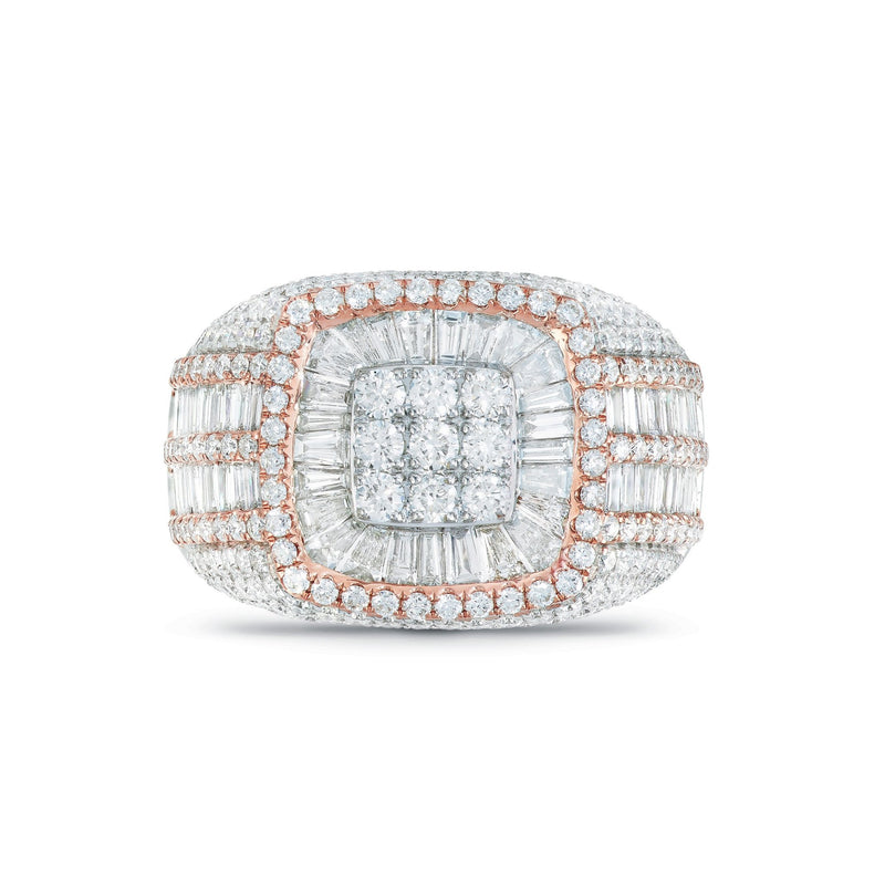 Square Baguette Diamond Statement Ring - Shyne Jewelers 135-00114 Rose & White Gold 5 Shyne Jewelers