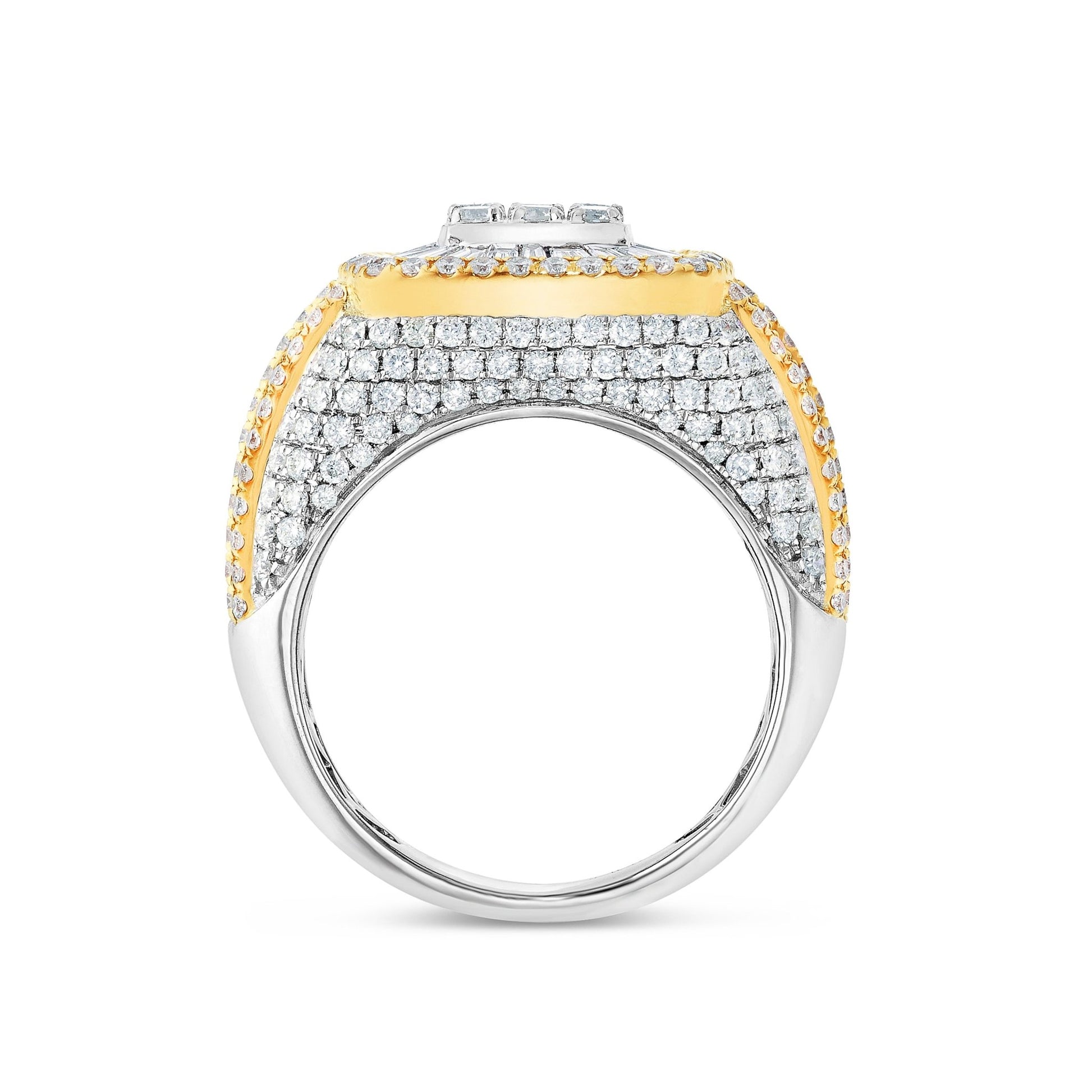 Square Baguette Diamond Statement Ring - Shyne Jewelers 135-00114 Yellow & White Gold 5 Shyne Jewelers