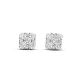 Square Diamond Cluster Stud Earrings - Shyne Jewelers SQURCLUSTERSTUD_GM42677 White Gold Shyne Jewelers