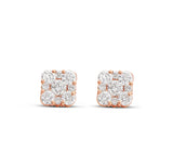 Square Diamond Cluster Stud Earrings - Shyne Jewelers SQURCLUSTERSTUD_GM42677 Rose Gold Shyne Jewelers