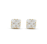 Square Diamond Cluster Stud Earrings - Shyne Jewelers SQURCLUSTERSTUD_GM42677 Yellow Gold Shyne Jewelers
