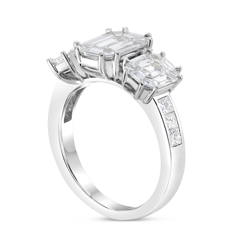 Three Emerald Diamond Ring - Shyne Jewelers 4 Shyne Jewelers
