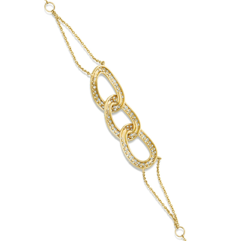 Three Link Diamond Fashion Bracelet - Shyne Jewelers Yellow Gold Shyne Jewelers