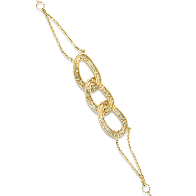 Three Link Diamond Fashion Bracelet - Shyne Jewelers Yellow Gold Shyne Jewelers