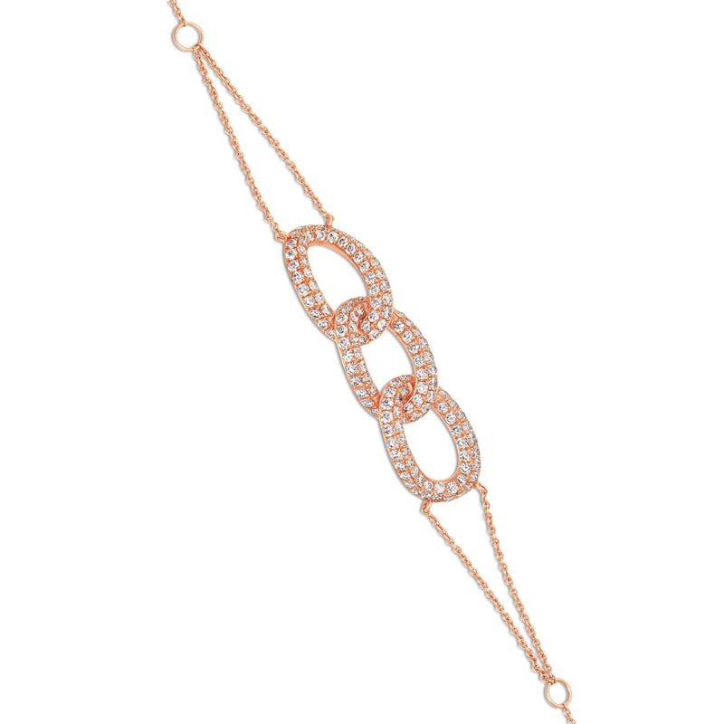 Three Link Diamond Fashion Bracelet - Shyne Jewelers Rose Gold Shyne Jewelers