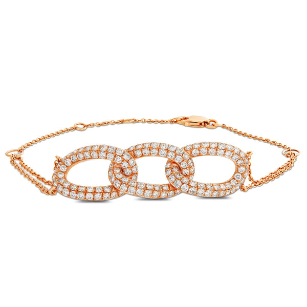 Three Link Diamond Fashion Bracelet - Shyne Jewelers Rose Gold Shyne Jewelers