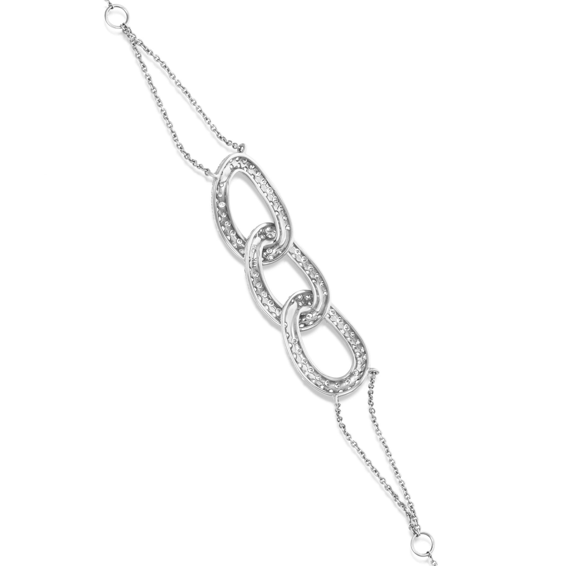 Three Link Diamond Fashion Bracelet - Shyne Jewelers White Gold Shyne Jewelers
