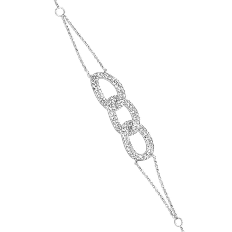 Three Link Diamond Fashion Bracelet - Shyne Jewelers White Gold Shyne Jewelers