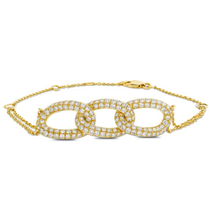 Three Link Diamond Fashion Bracelet - Shyne Jewelers Yellow Gold Shyne Jewelers