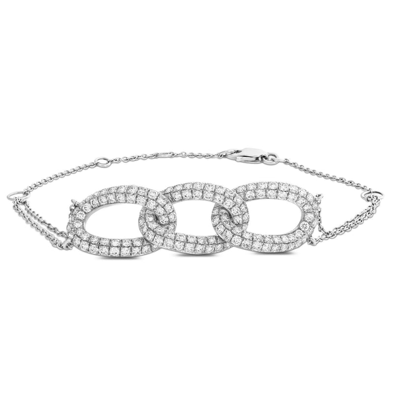 Three Link Diamond Fashion Bracelet - Shyne Jewelers White Gold Shyne Jewelers