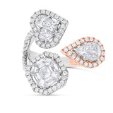 Three Stone Accent Diamond Ring - Shyne Jewelers 130-00138 Rose & White Gold Shyne Jewelers