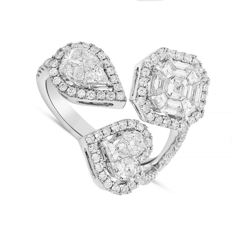 Three Stone Accent Diamond Ring - Shyne Jewelers 130-00138 White Gold Shyne Jewelers