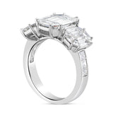 Three Stone Emerald Diamond Ring - Shyne Jewelers 5 Shyne Jewelers