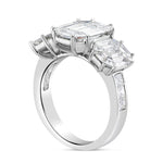 Three Stone Emerald Diamond Ring - Shyne Jewelers 5 Shyne Jewelers
