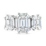 Three Stone Emerald Diamond Ring - Shyne Jewelers 5 Shyne Jewelers