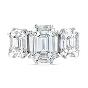 Three Stone Emerald Diamond Ring - Shyne Jewelers 5 Shyne Jewelers