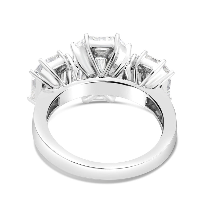 Three Stone Emerald Diamond Ring - Shyne Jewelers 5 Shyne Jewelers