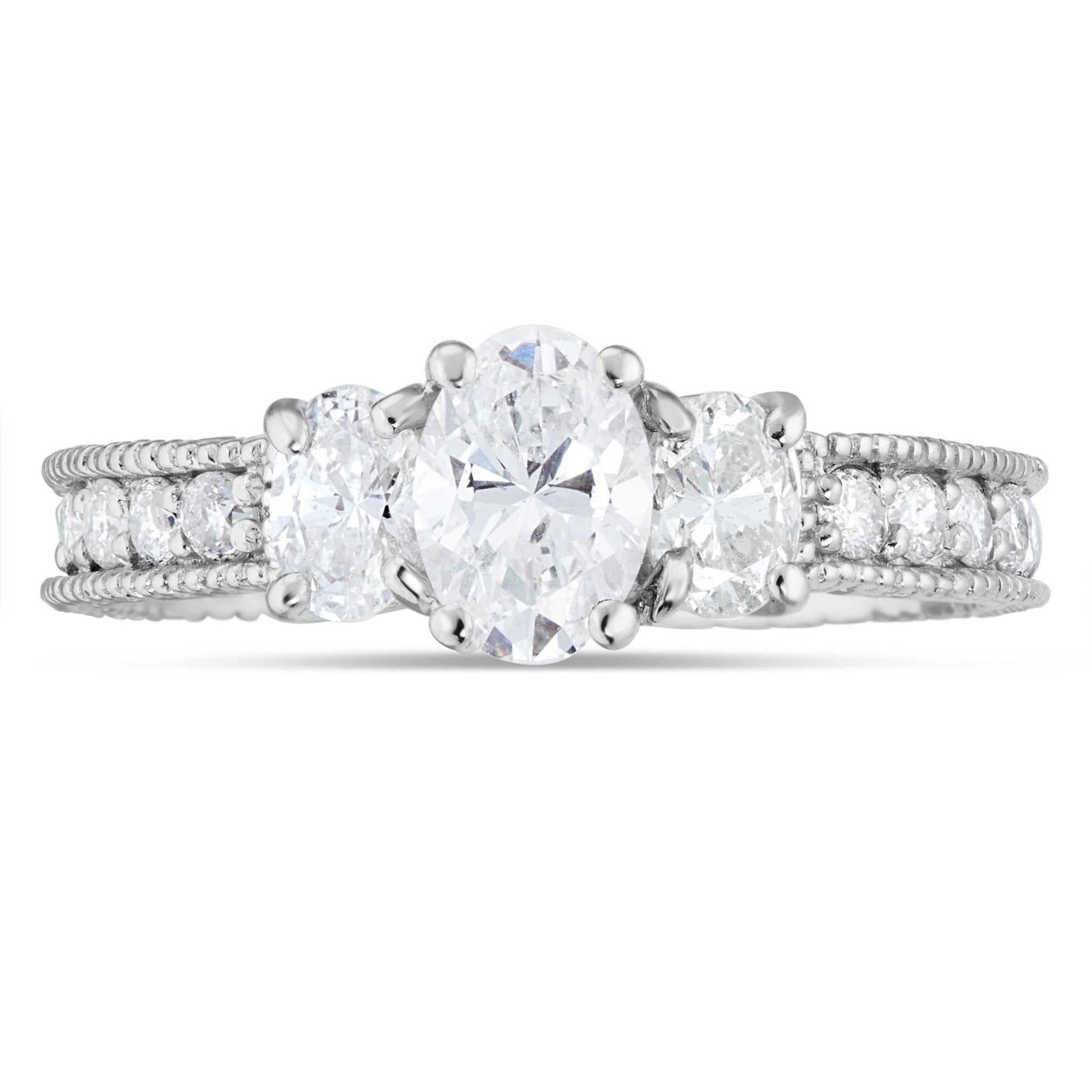 Three Stone Oval Diamond Engagement Ring - Shyne Jewelers 4 Shyne Jewelers