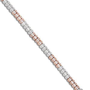 Two Tone Baguette Diamond Chain - Shyne Jewelers Rose & White Gold Shyne Jewelers