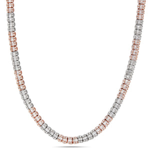 Two Tone Baguette Diamond Chain - Shyne Jewelers Rose & White Gold Shyne Jewelers