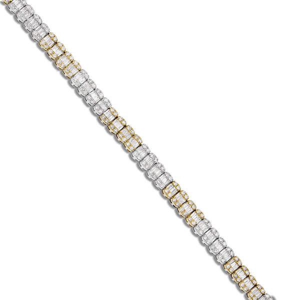 Two Tone Baguette Diamond Chain - Shyne Jewelers Yellow & White Gold Shyne Jewelers