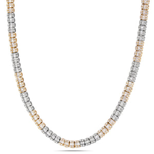 Two Tone Baguette Diamond Chain - Shyne Jewelers Yellow & White Gold Shyne Jewelers