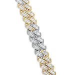 Two-tone Baguette Diamond Cuban Bracelet, ___ mm - Shyne Jewelers Yellow & White Gold Shyne Jewelers
