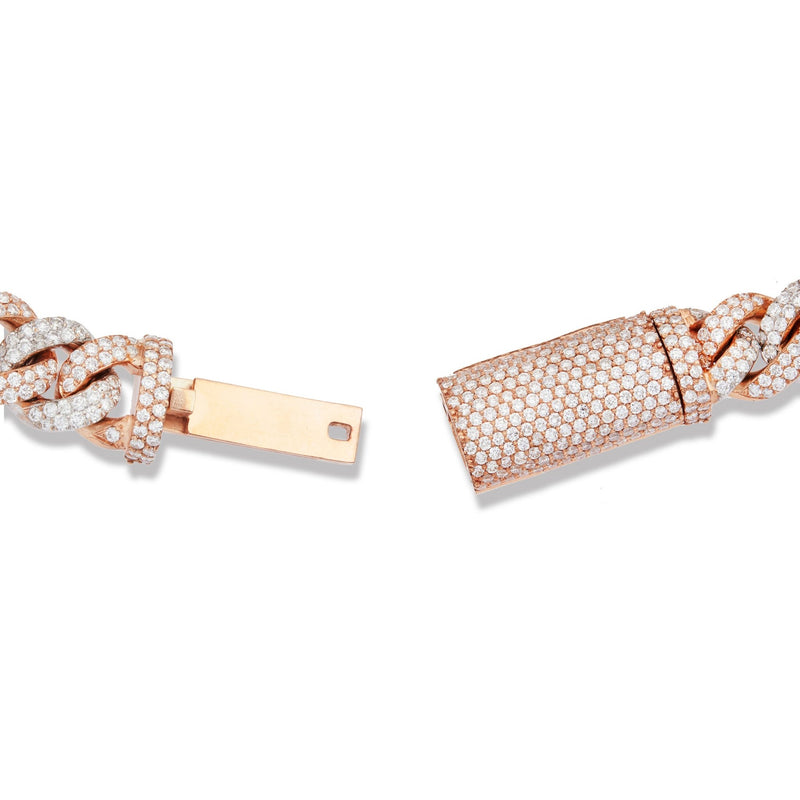 Two-tone Diamond Cuban Bracelet, 12 mm - Shyne Jewelers Rose Gold Shyne Jewelers
