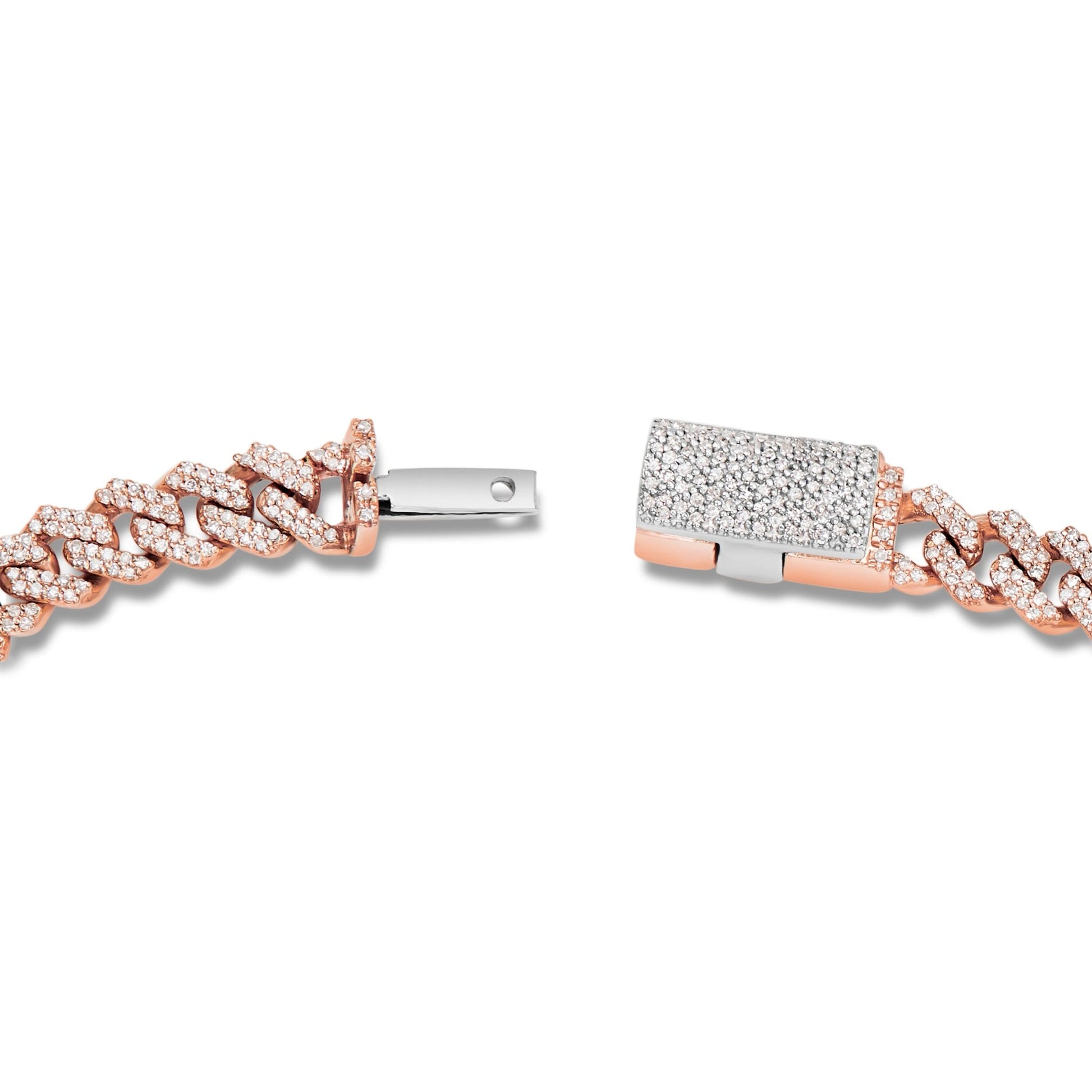 Two tone Diamond Cuban Bracelet with Butterflies - Shyne Jewelers 170-00292 Rose & White Gold Shyne Jewelers