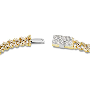 Two tone Diamond Cuban Bracelet with Butterflies - Shyne Jewelers 170-00292 Yellow & White Gold Shyne Jewelers