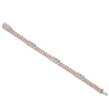 Two tone Diamond Cuban Bracelet with Butterflies - Shyne Jewelers 170-00292 Rose & White Gold Shyne Jewelers