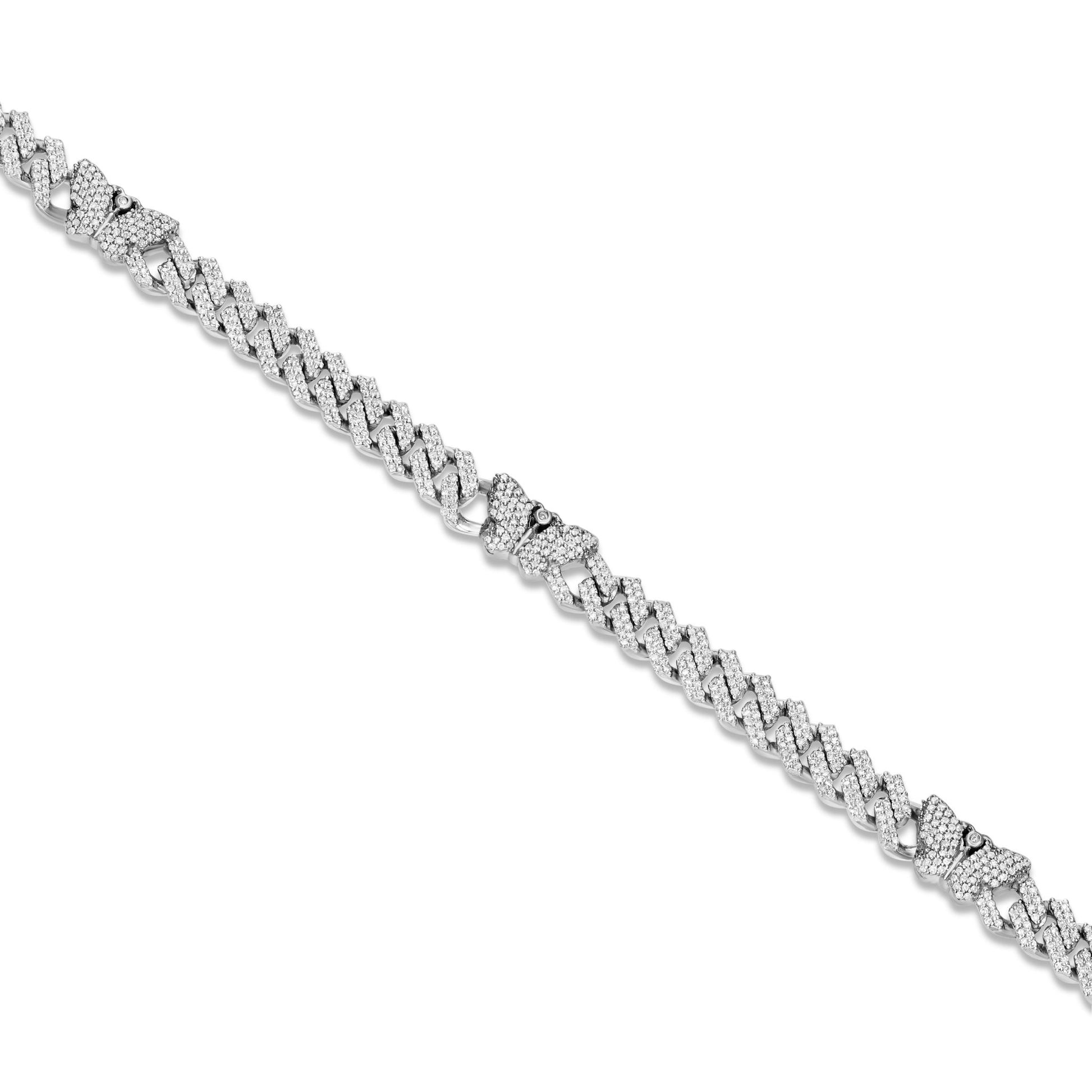 Two tone Diamond Cuban Chain with Butterflies - Shyne Jewelers 165-00378 White Gold Shyne Jewelers