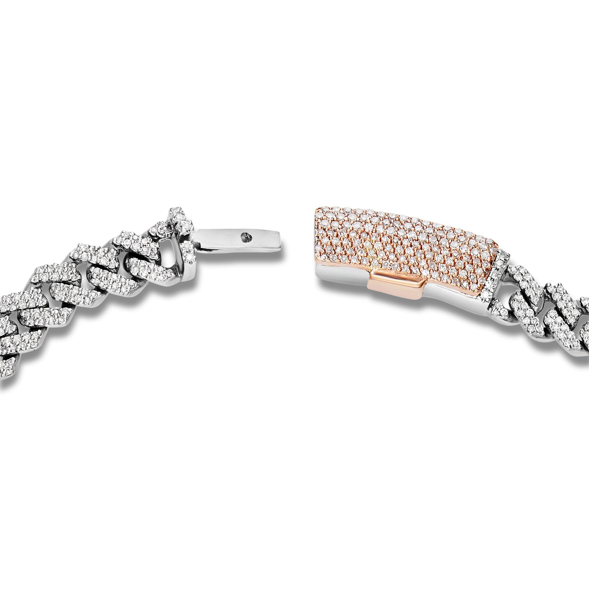 Two tone Diamond Cuban Chain with Butterflies - Shyne Jewelers 165-00378 Rose & White Gold Shyne Jewelers