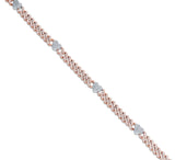 Two tone Diamond Cuban Chain with Hearts - Shyne Jewelers 165-00380 Rose Gold Shyne Jewelers