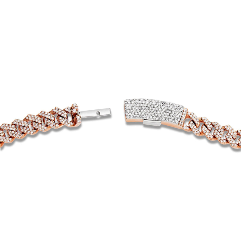 Two tone Diamond Cuban Chain with Hearts - Shyne Jewelers 165-00380 Rose Gold Shyne Jewelers