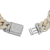 Two tone Prong set Diamond Cuban Bracelet - Shyne Jewelers TTDIACUBANBRC_1 Yellow & White Gold Shyne Jewelers