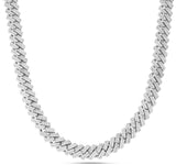 Two-tone Prong set Diamond Cuban Chain, 11 mm - Shyne Jewelers 165-00320 White Gold Shyne Jewelers