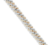 Two-tone Prong set Diamond Cuban Chain, 11 mm - Shyne Jewelers 165-00320 Yellow & White Gold Shyne Jewelers