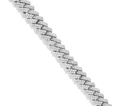 Two-tone Prong set Diamond Cuban Chain, 11 mm - Shyne Jewelers 165-00320 White Gold Shyne Jewelers