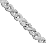 Two-tone Prong set Diamond Infinity Cuban Chain, 14.5 mm - Shyne Jewelers White Gold 16