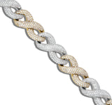 Two-tone Prong set Diamond Infinity Cuban Chain, 14.5 mm - Shyne Jewelers Yellow & White Gold 16