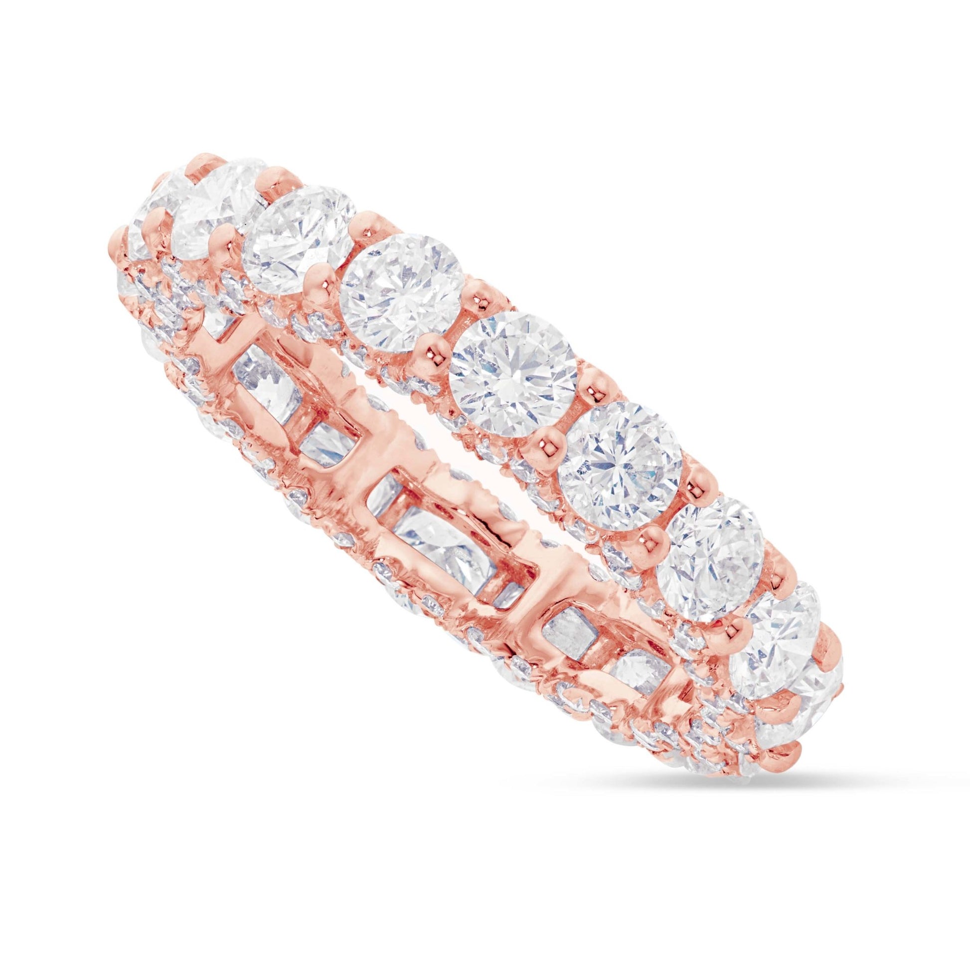 U Prong Diamond Eternity Band - Shyne Jewelers Rose Gold 4 Shyne Jewelers