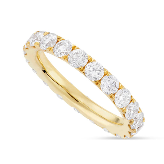 U Prong Diamond Eternity Band - Shyne Jewelers Yellow Gold 4 Shyne Jewelers