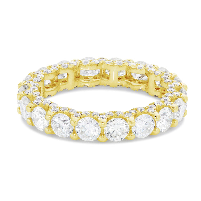 U Prong Diamond Eternity Band - Shyne Jewelers Yellow Gold 4 Shyne Jewelers