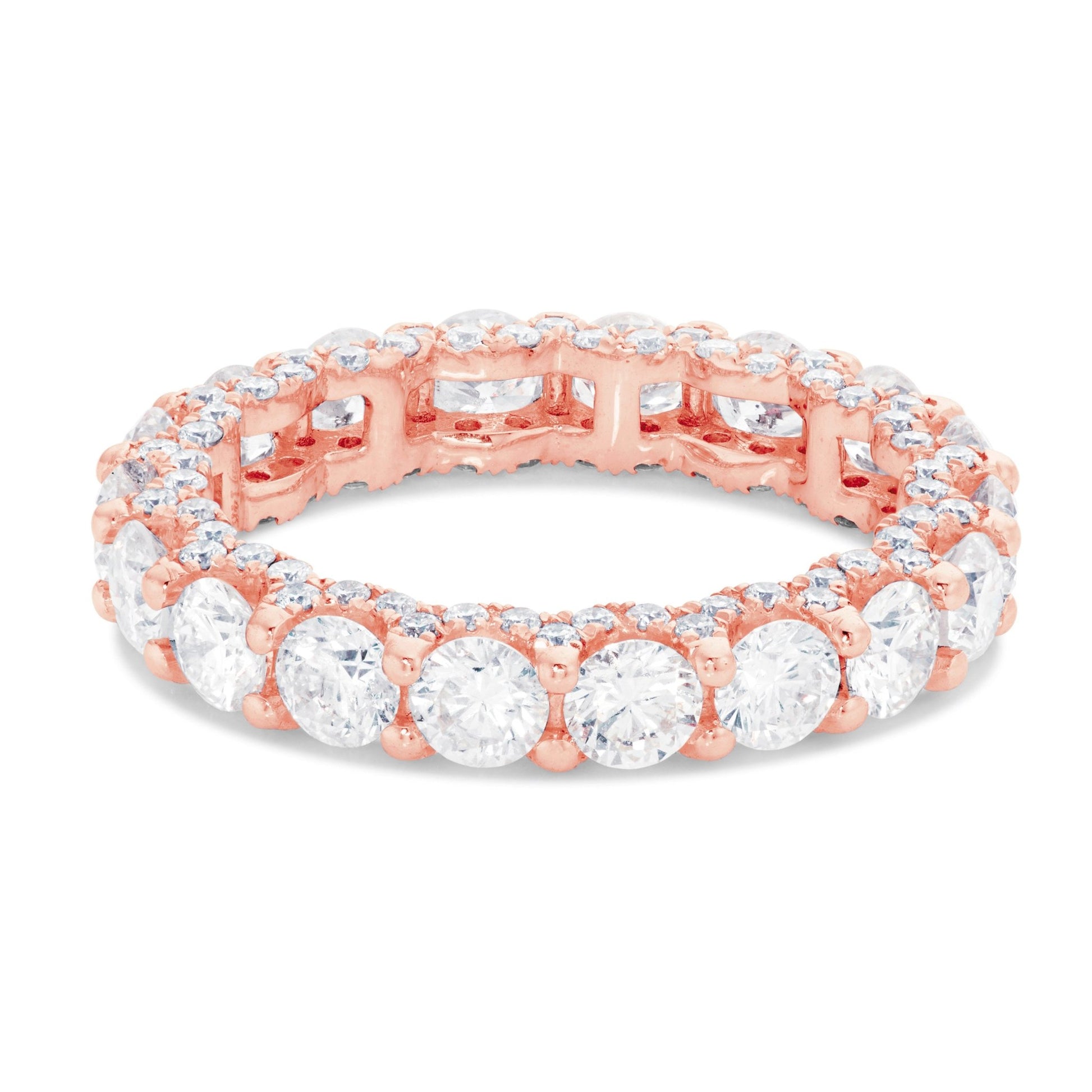 U Prong Diamond Eternity Band - Shyne Jewelers Rose Gold 4 Shyne Jewelers