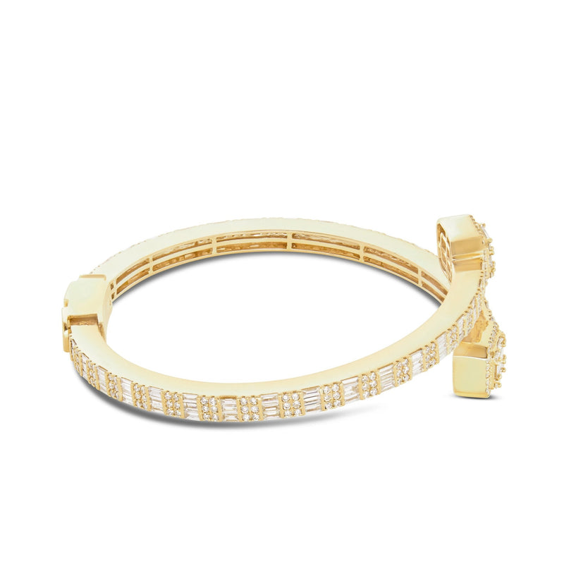 Unisex Baguette Diamond Bangle - Shyne Jewelers Yellow Gold Shyne Jewelers