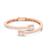 Unisex Baguette Diamond Bangle - Shyne Jewelers Rose Gold Shyne Jewelers